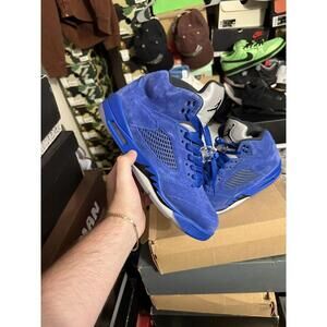Jordan retro 5 blue suede sz 10.5